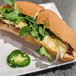Grilled Pork Banh Mi w/ egg