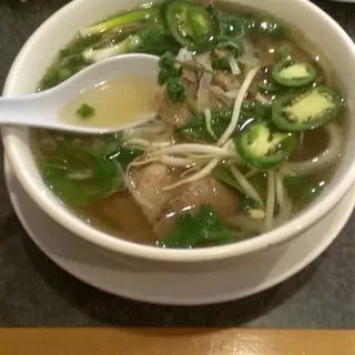 28. Pho with Well-Done Steak and Beef Brisket