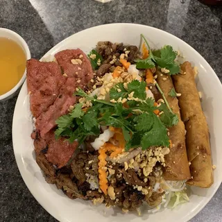 57. Grilled Fatty Pork, Grilled Meat, and Eggrolls
