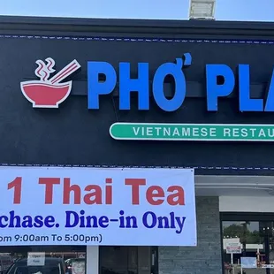 the front of the restaurant