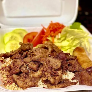 Grilled Pork and Spring Roll