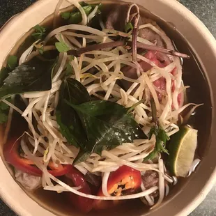 a bowl of pho noodle