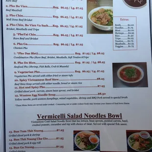 Partial menu