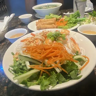 64. Vermicelli with Grilled Shrimp 25. Chicken Noodle Soup 1. Vietnamese Egg Rolls