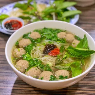 a bowl of pho