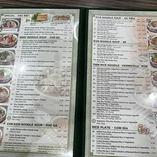 menu