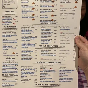 New menu