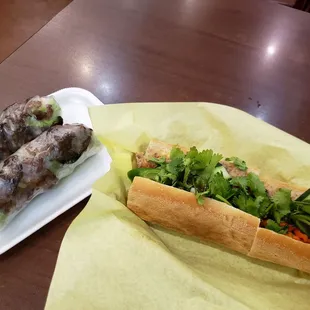 Spring roll pork and Bhan Mi meatball