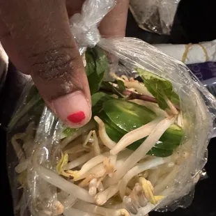 Pho veggies