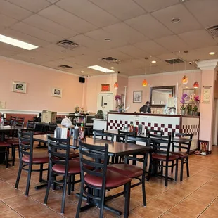 Inside, pick up and pay area.