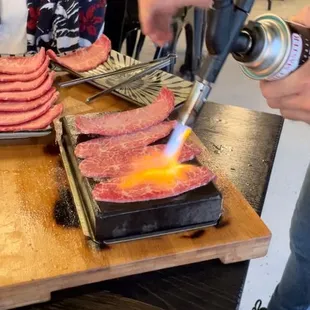 Flaming wagyu