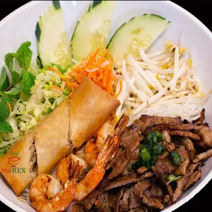 Grilled pork, Shrimp, eggroll vermicelli