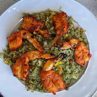 K2- Green Fried Rice with Grilled Shrimp