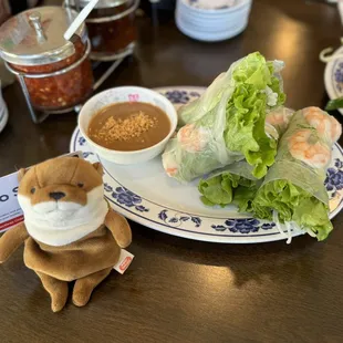 Spring rolls with peanut sauce