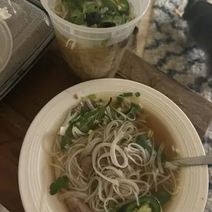 Rice noodle with medium rare beef and brisket