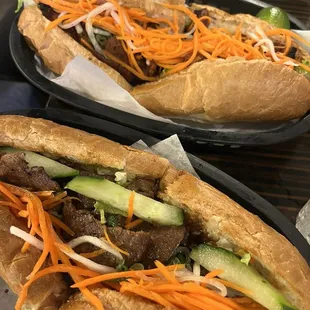 Grilled Pork Sandwich (top) Grilled Beef Samdwich (bottom)