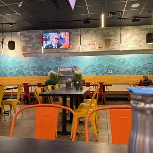 the inside of a restaurant