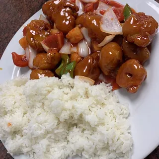 Sweet & Sour Pork Rice Plate
