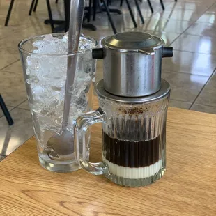 Vietnamese coffee with ice.