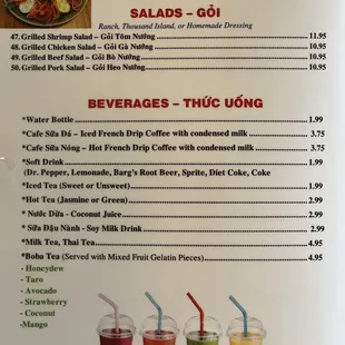 The new menu in Pho Saigon.