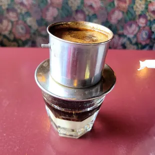 Vietnamese espresso over condensed milk