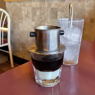 Vietnamese iced coffee w/ condensed milk