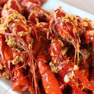 Crawfish with home made garlic butter sauce
