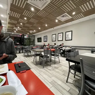 a woman in a restaurant