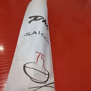 Chopsticks and napkins