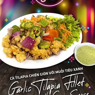 Get ready to tantalize your taste buds with our newest creation: Garlic Tilapia Fillet with Green Sauce! Dive into tender tilapia fillet