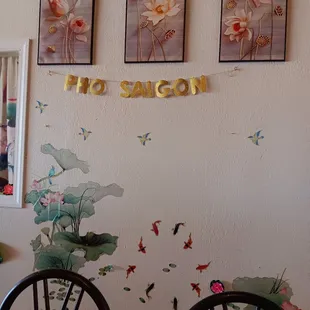 The wall decor 8s all aVietnamese....