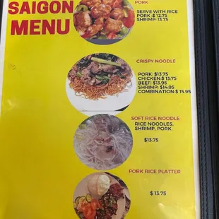 Menu as of 6/14/23