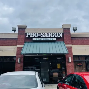 the front of the restaurant