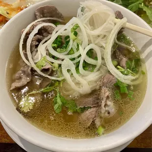 69. Pho with Rare Steak and Well Done Brisket