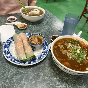 Spring rolls, more pho, and beef stew noodles