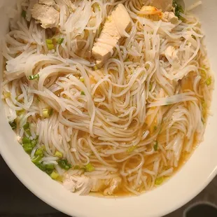 Chicken Pho was loaded with chicken.
