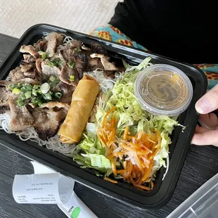 #29 Grilled Pork and Egg Roll Over Vermicelli