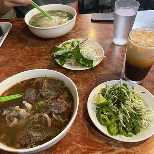 29B. Central Vietnam Spicy Beef Rice Noodle Soup, pho 25. Chicken Pho, 8. Thai Iced Tea