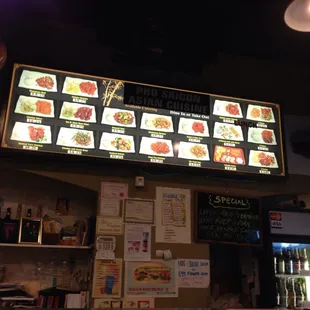 Menu board and register