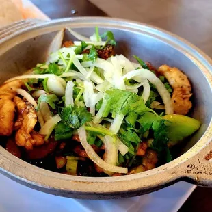 Chicken and tofu claypot