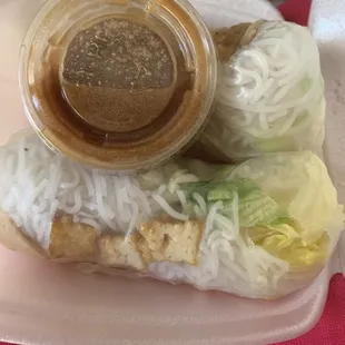 A-8 Fried tofu rolls but instead got mostly noodle  iceberg with a paltry sprinkle of dried out tofu and sauce was gross too