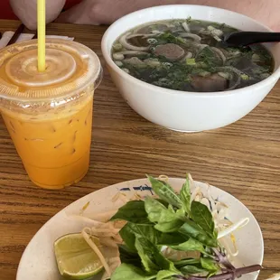 Pho and Thai iced tea.
