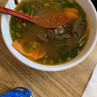 Bo Kho with noodles. Big chunks of lean beef.
