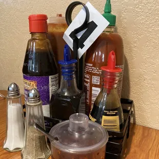 Condiments on the table