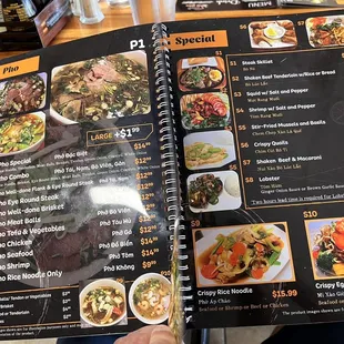Menu partially