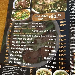 ramen and noodles, menu