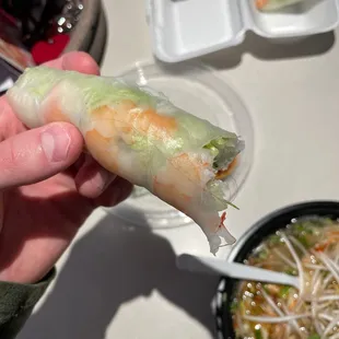 Hair in spring rolls