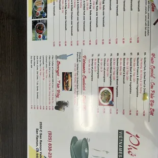 menu