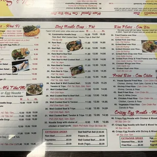Menu - lots of options and that&apos;s just page 1 of 2.