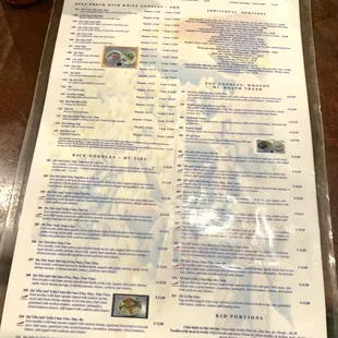 Menu Page 2 of 2 (as of September 2022)
